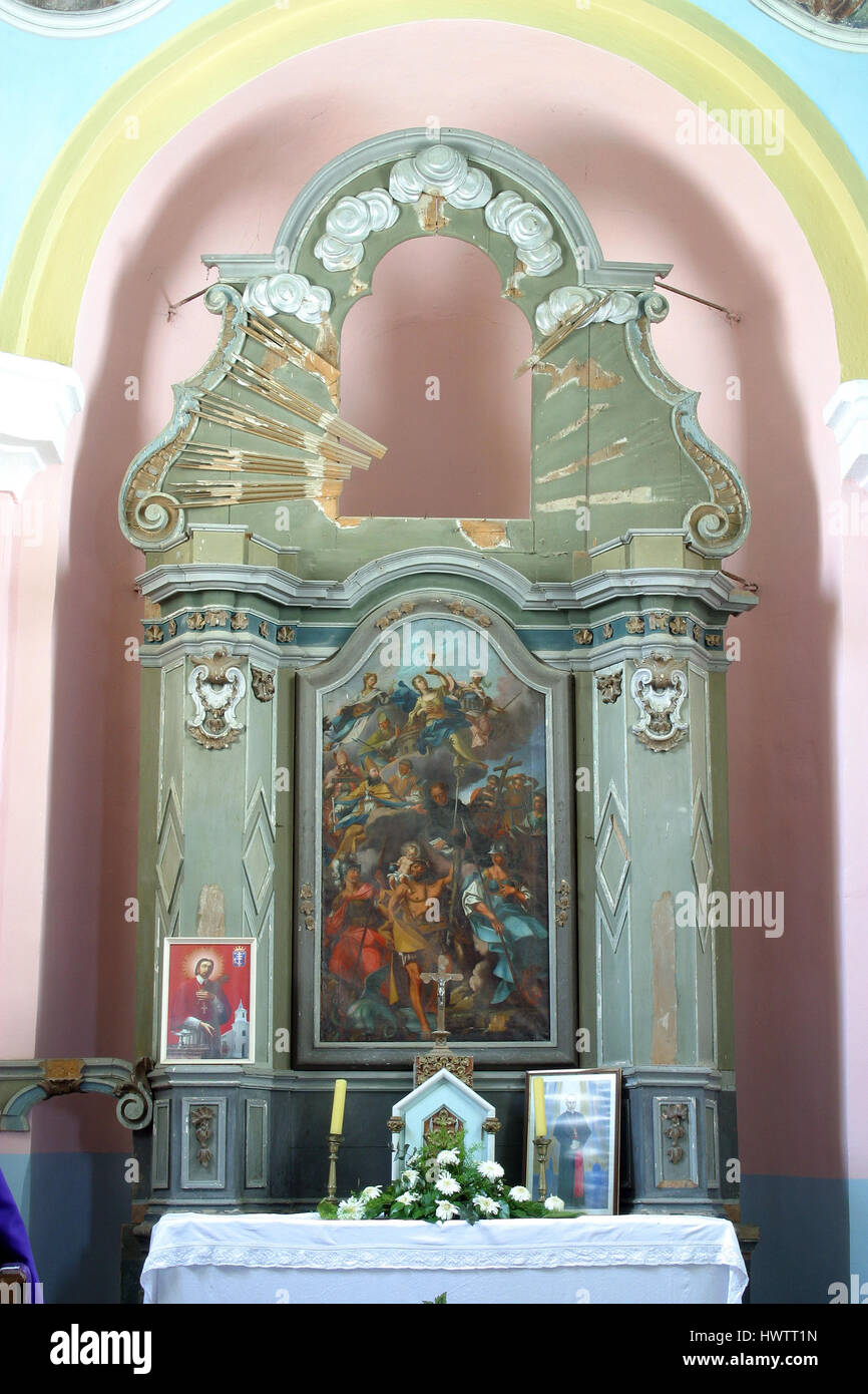 Der Altar Vierzehn Nothelfer in der Pfarrkirche St. Martin in