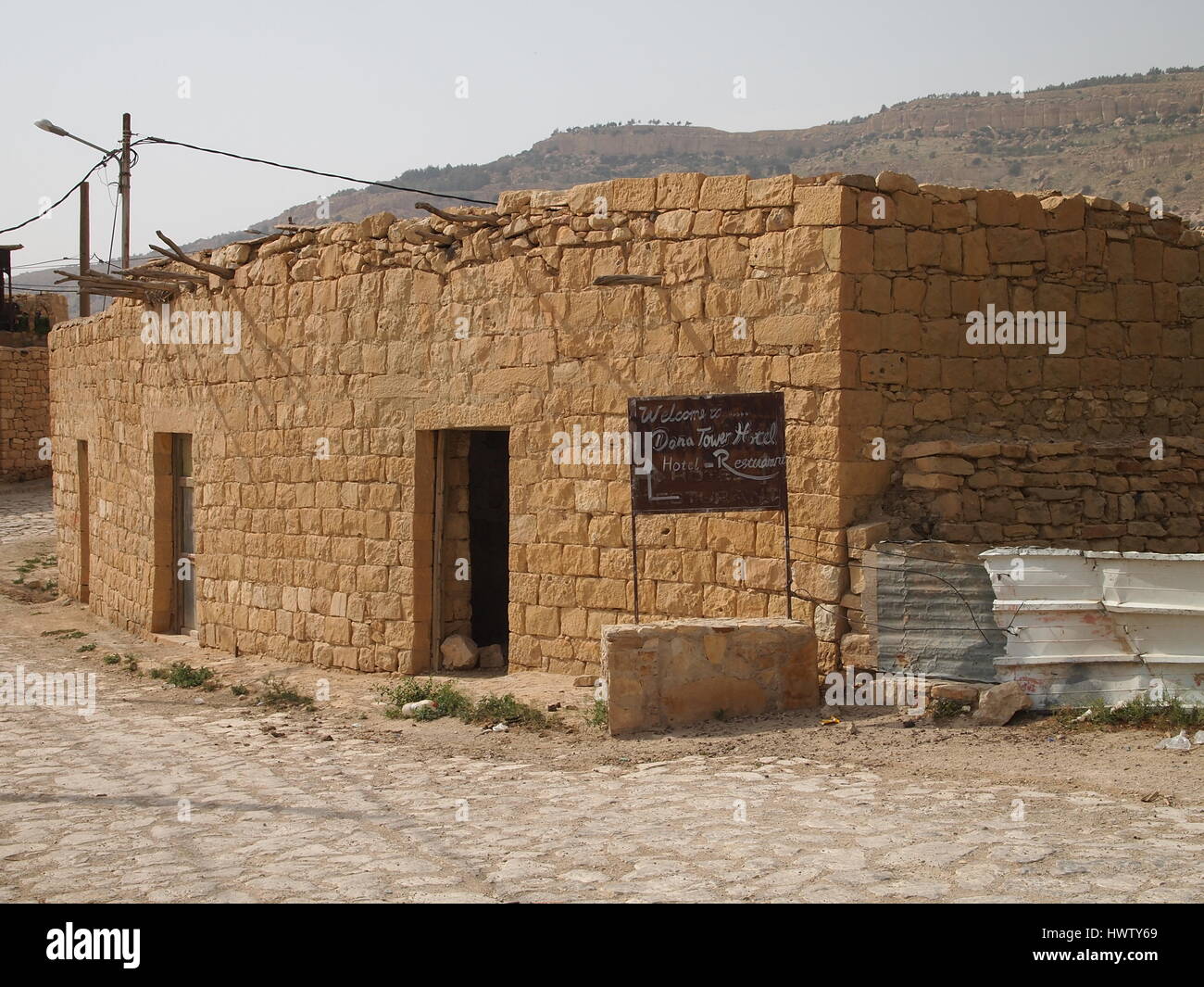 Dorf Dana in Jordanien ist über 500 Jahre alt, und bewahrt viele Aspekte der jordanischen Dörfer des 19. Jahrhunderts. Stockfoto