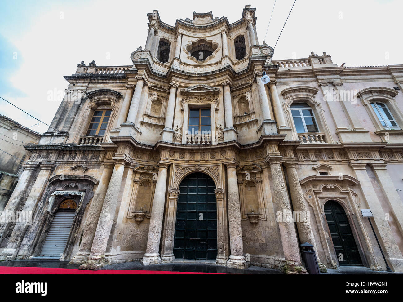 San Carlo-Kirche (Chiesa di San Carlo) in der Stadt Noto, Provinz von Syrakus auf Sizilien Insel in Italien Stockfoto