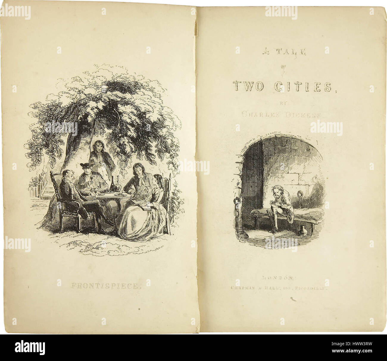 Charles Dickens A Tale of Two Cities mit Illustrationen von H K Browne, 1859 Stockfoto