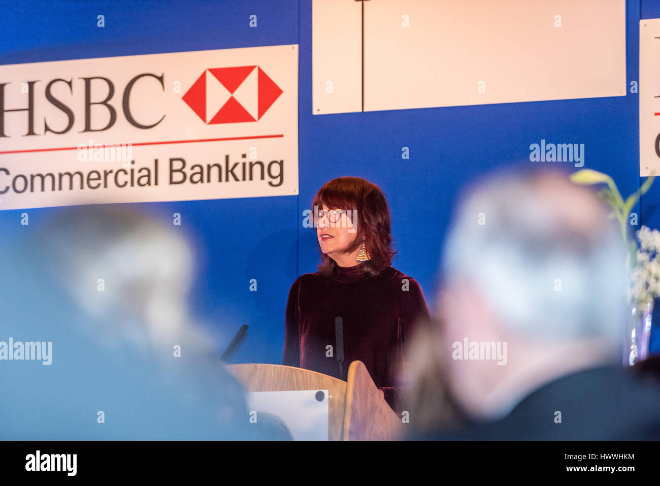 York, UK. 23. März 2017. Janet Straße-Porter CBE, Englisch Berühmtheit, Medien-Persönlichkeit, Journalist und Sender und aktuellen Moderator wenn ITV Loose Women, richtet sich an Mitglieder von York und North Yorkshire Chamber Of Commerce in ihrer jährlichen Dinner. Die Veranstaltung fand in der National Railway Museum und Ms Street-Porter sprach offen einem verpackten Publikum von Business-Männer und Frauen, Erinnerungen an ihre Erlebnisse und Gliederung ihrer Vision für Jahr100, eine Kampagne, die Gesellschaft zu 100 gesunde Jahre Leben vorbereiten soll. Foto Bailey-Cooper Fotografie/Alamy Live-Nachrichten Stockfoto