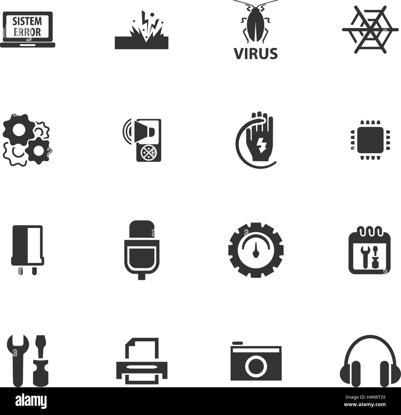 Elektronik Reparatur Vektor-Icons für User Interfacedesign Stock Vektor