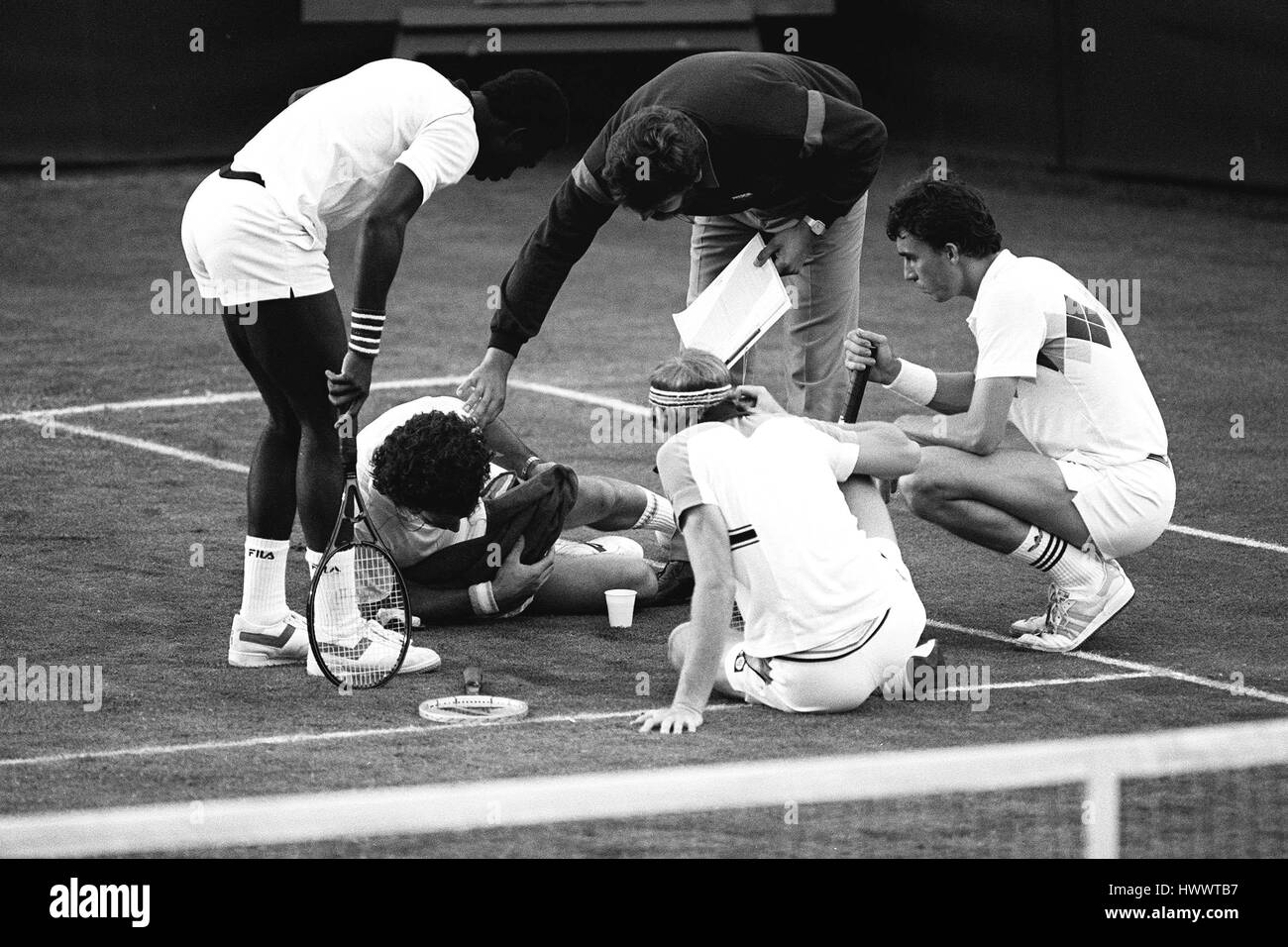 IVAN LENDL WIMBLEDON Meisterschaft 26. Juni 1984 Stockfoto