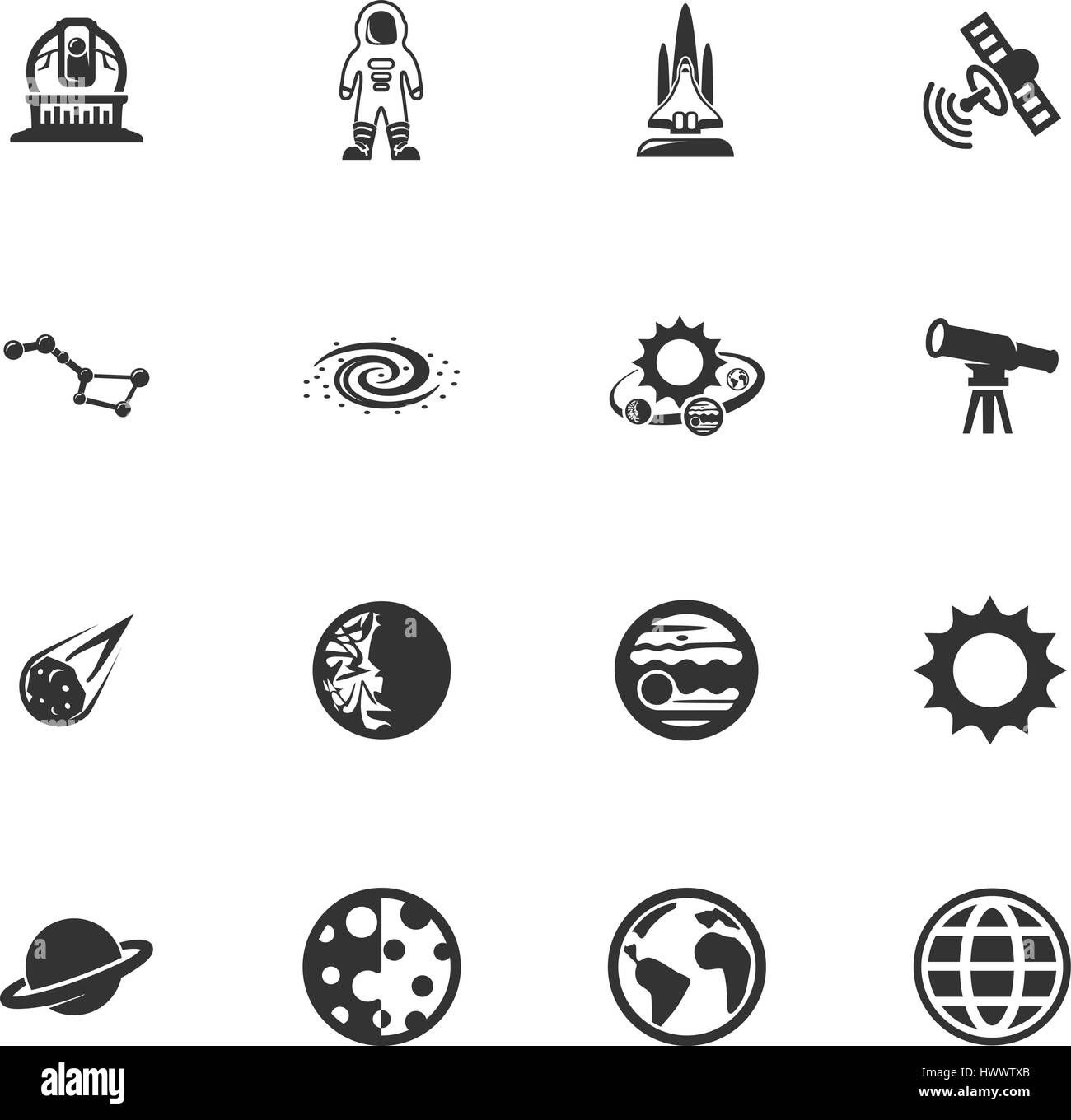 Raum-Vektor-Icons für User Interfacedesign Stock Vektor