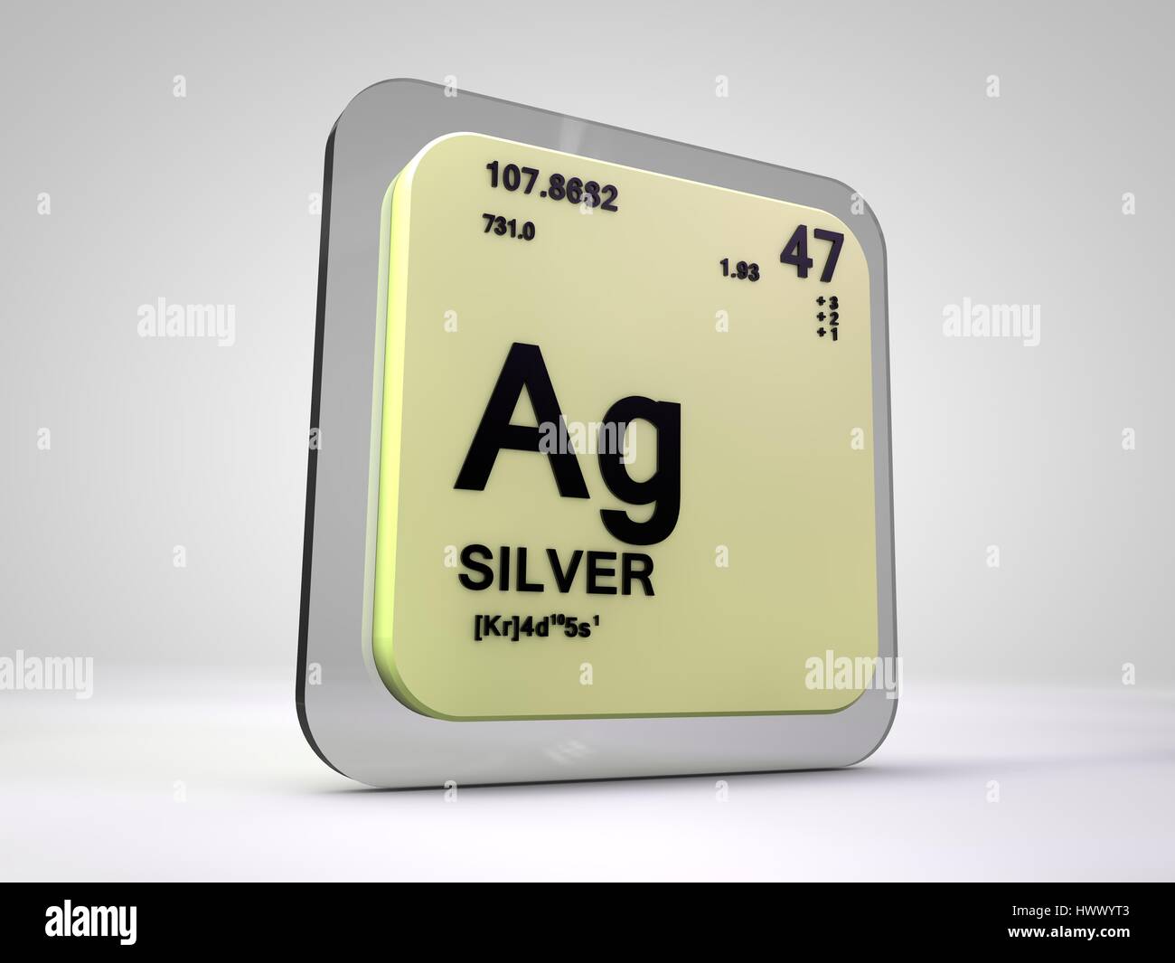 Silber Ag Chemisches Element Periodensystem 3d Render Stockfotografie Alamy
