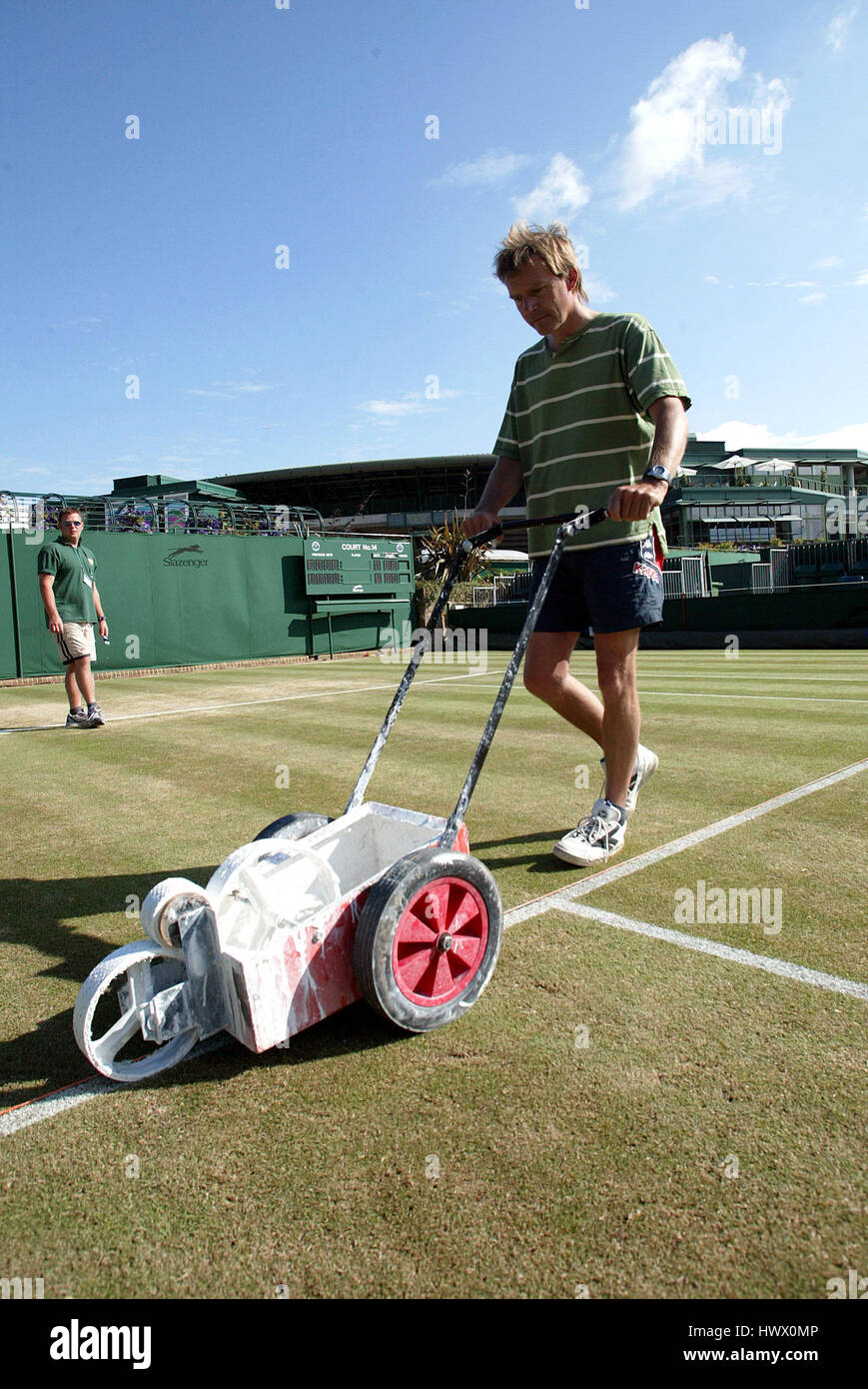 Gericht Kennzeichnung WIMBLEDON CHAMPIONSHIPS WIMBLEDON WIMBLEDON LONDON 29. Juni 2002 Stockfoto