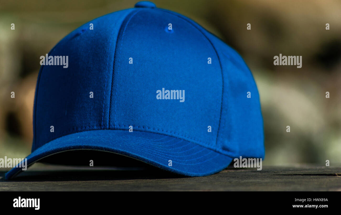 Blaue Snapback cap Stockfoto