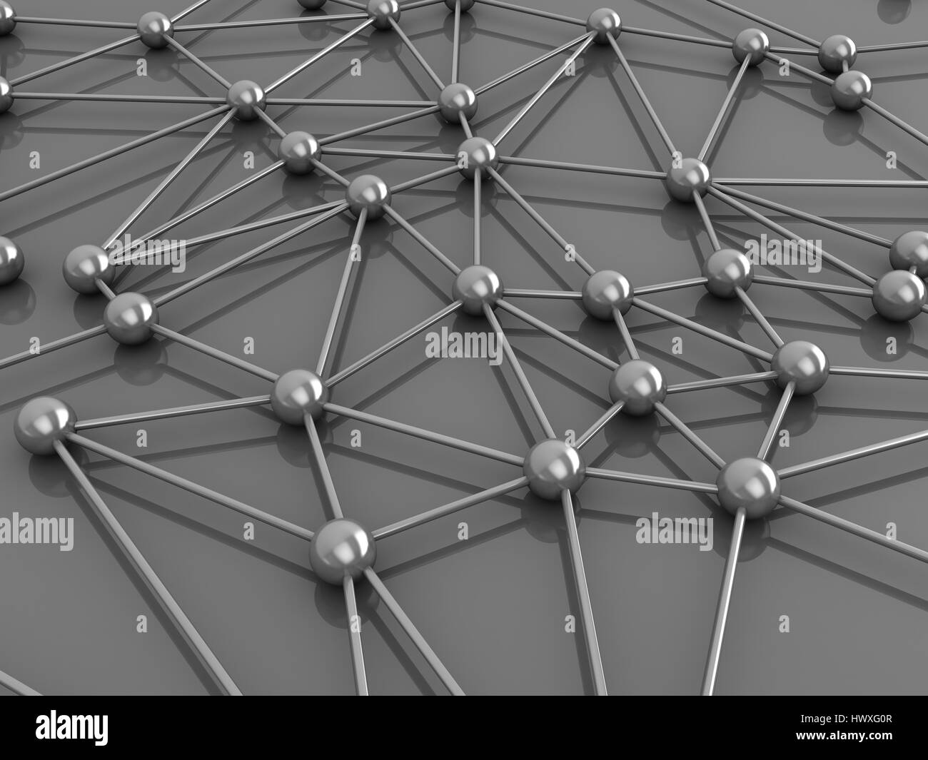 abstrakt 3d Illustration des Netzwerks oder molekulare Struktur Stockfoto