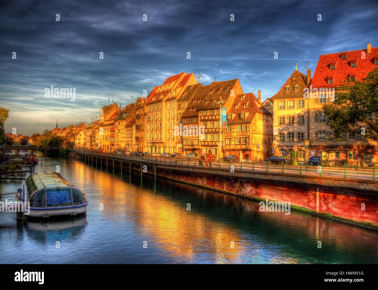 Blick auf der Ill in Strassburg - Elsass, Frankreich Stockfoto