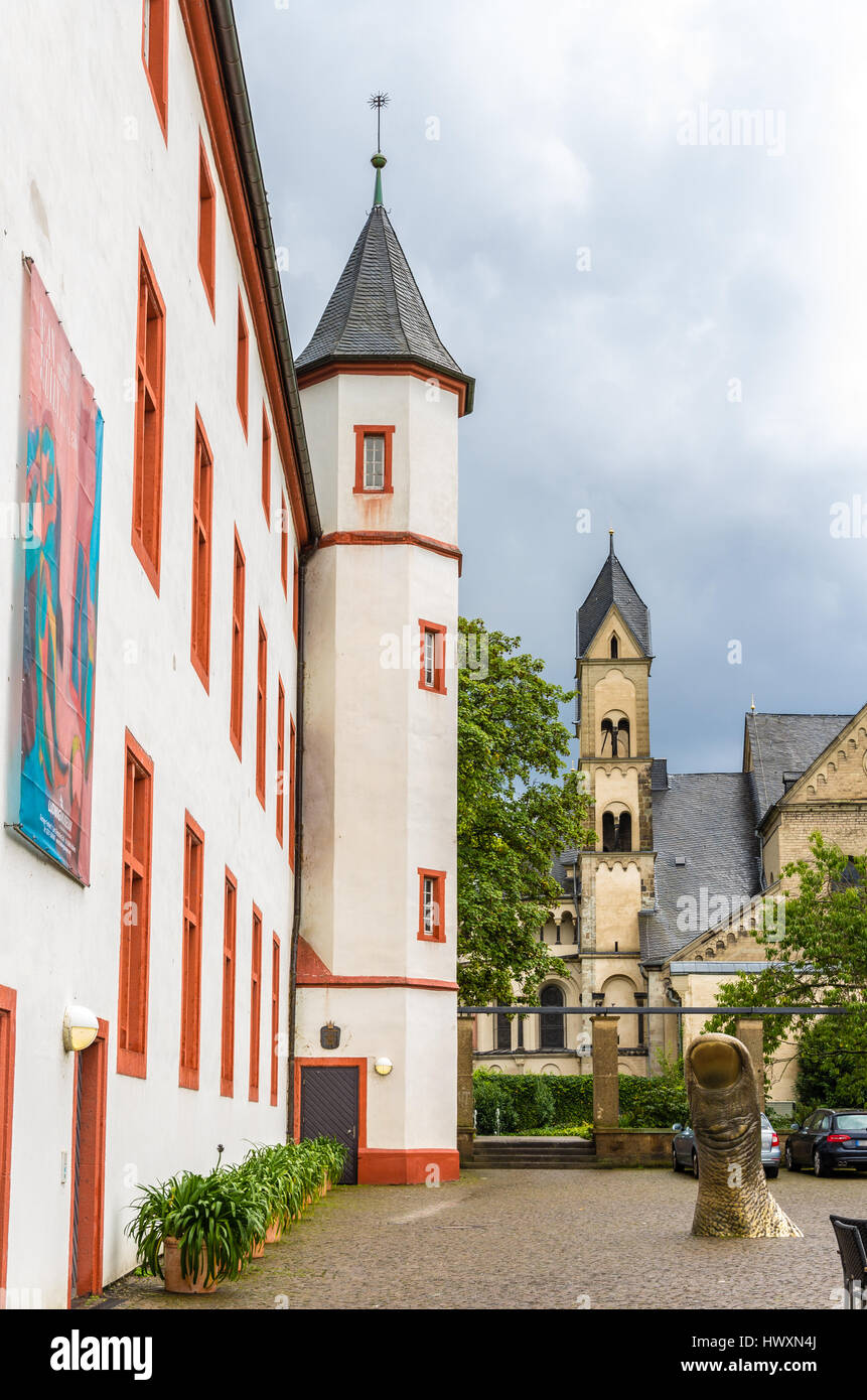 Auf dem Gebiet Deutschherrenhaus in Koblenz, Deutschland Stockfoto