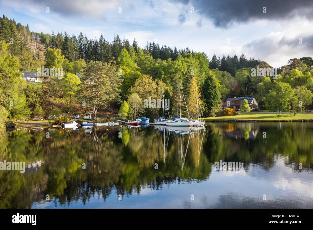 Günstig Yachten, Garlochy, Caledonian Canal, Highlands, Schottland, UK. Stockfoto