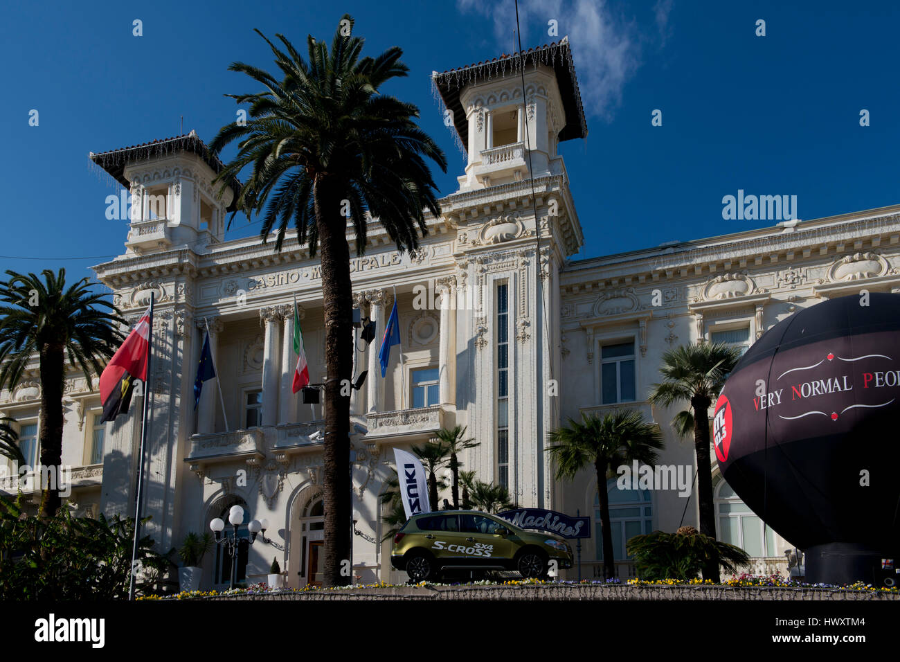 Die Fassade des Casinos von Sanremo, Italien Stockfoto