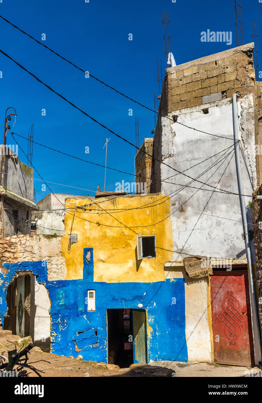 Häuser in der Stadt Azemmour, Marokko Stockfoto