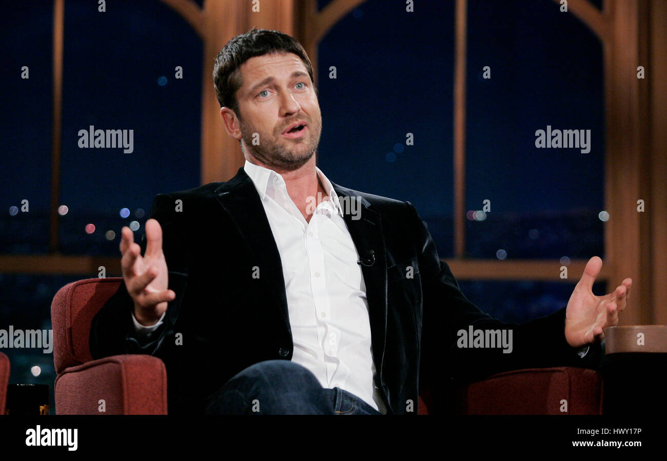 Schauspieler Gerard Butler während ein Segment der 'Late Late Show with Craig Ferguson"bei CBS Television City in Los Angeles, Kalifornien am 7. Oktober 2009. Foto von Francis Specker Stockfoto