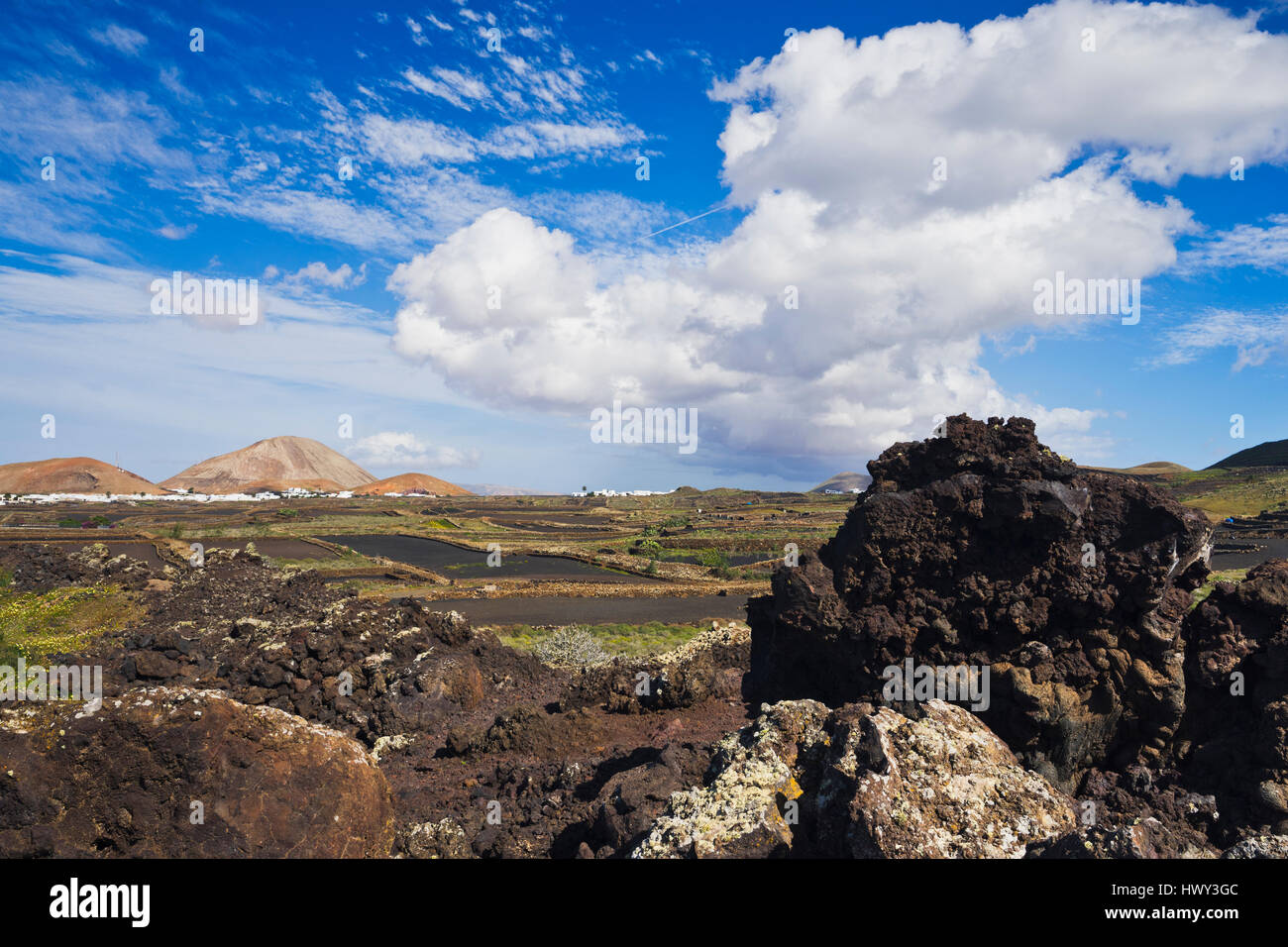 archaische Vulcan Landschaft von Lanzarote Stockfoto
