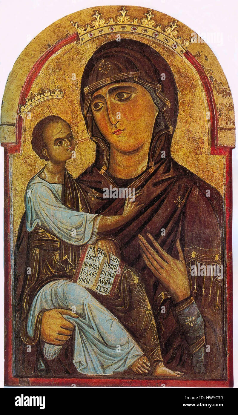 Berlinghiero o Pittore Bizantino. Madonna Col Bambino. Ich Quatro XIII del Secolo, Pisa, Cattedrale. Stockfoto