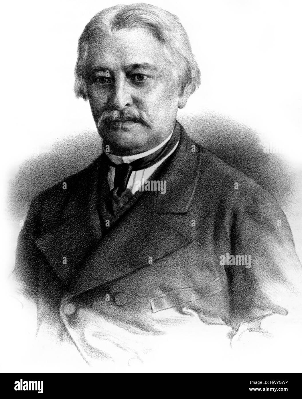 AA Karevsky war ein russischer Komponist und Musikpädagoge, bekannt für seine Beiträge zur klassischen russischen Musik und seinen Einfluss auf die Entwicklung der russischen Musikausbildung im 19. Jahrhundert. Stockfoto