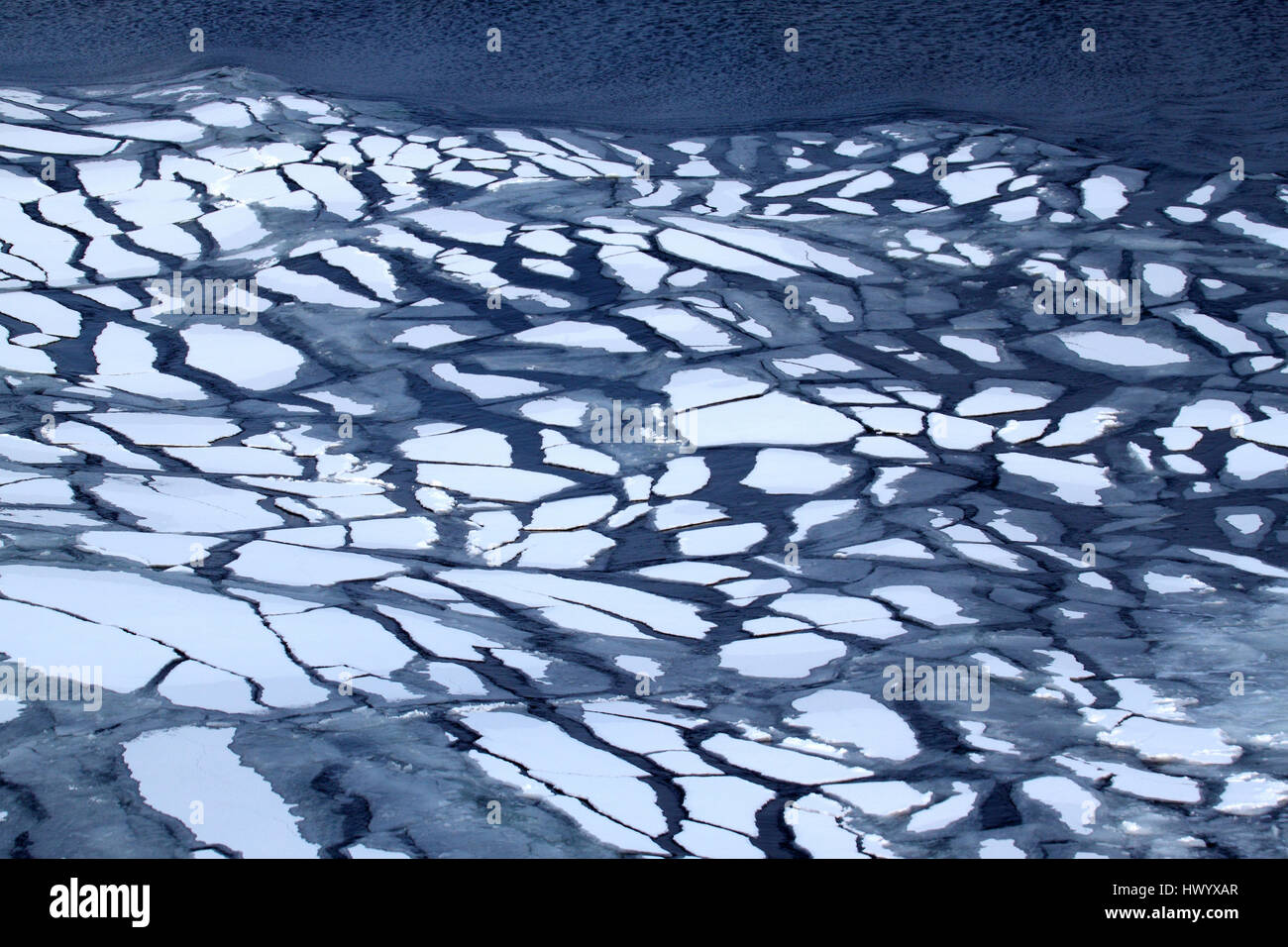 Nordpolarmeer, Eisschollen auf Barents-See Stockfoto