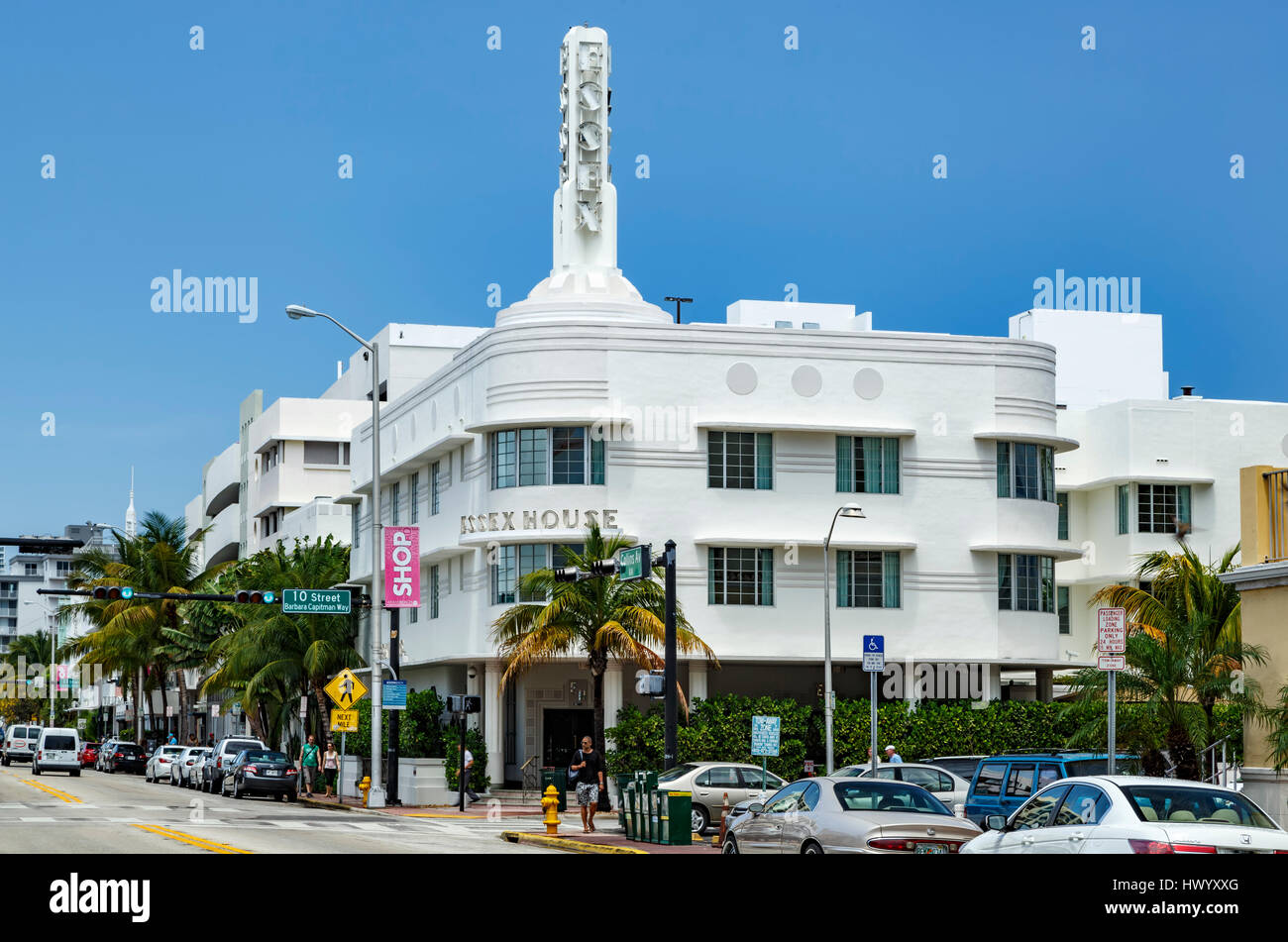 Essex House, South Beach, Miami Beach, Florida USA Stockfoto