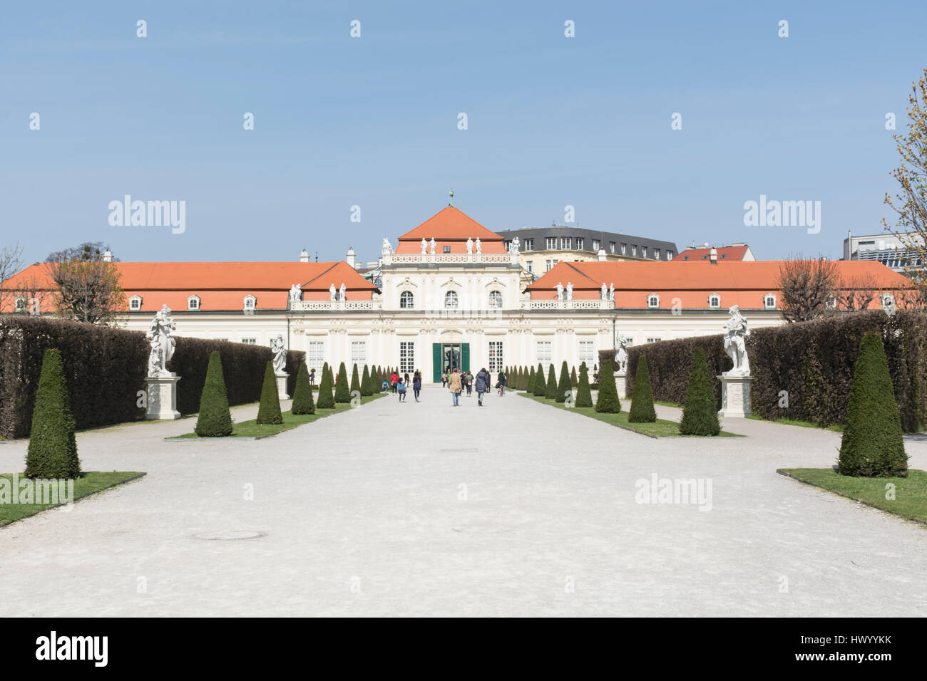 Senken Sie Schloss Belvedere (Unteres Belvedere), Wien, Austria, Europe Stockfoto