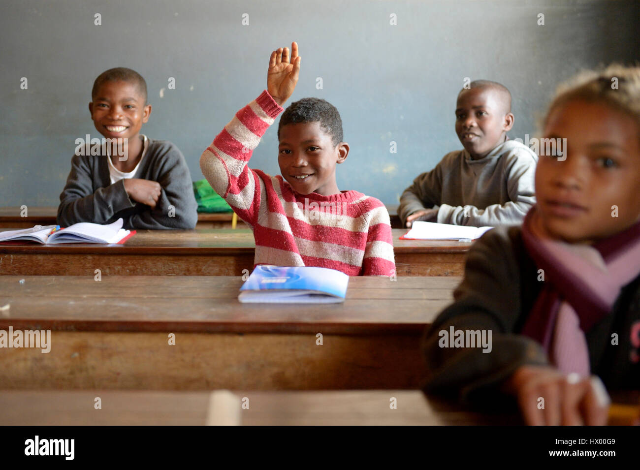 Madagaskar, Schülerinnen und Schüler in der Grundschule Fianarantsoa Stockfoto