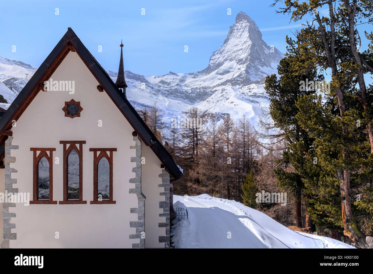 Riffelalp, Riffelberg, Matterhorn, Zermatt, Gornergrat, Wallis, Schweiz, Europa Stockfoto