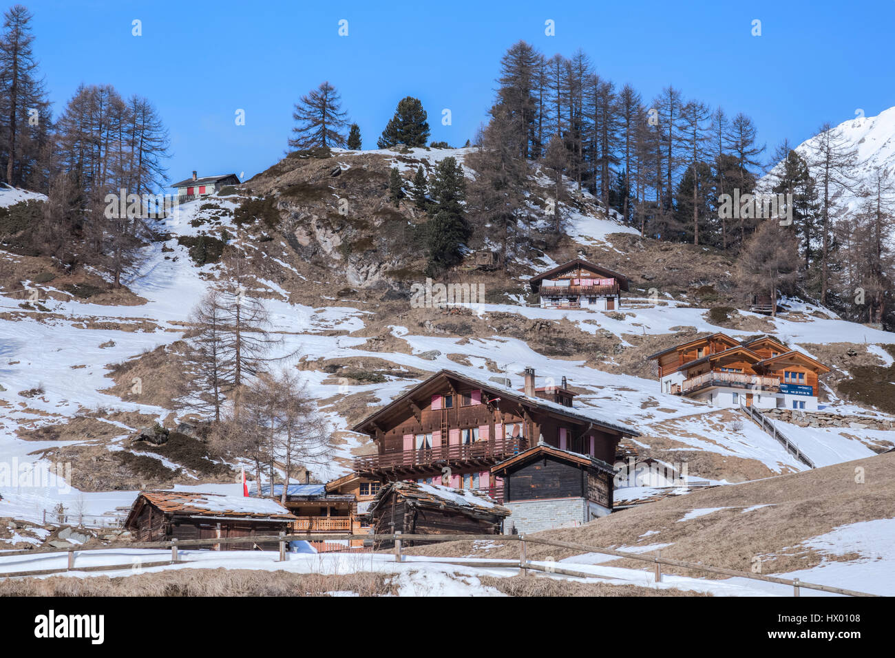Furi, Zermatt, Wallis, Schweiz, Europa Stockfoto