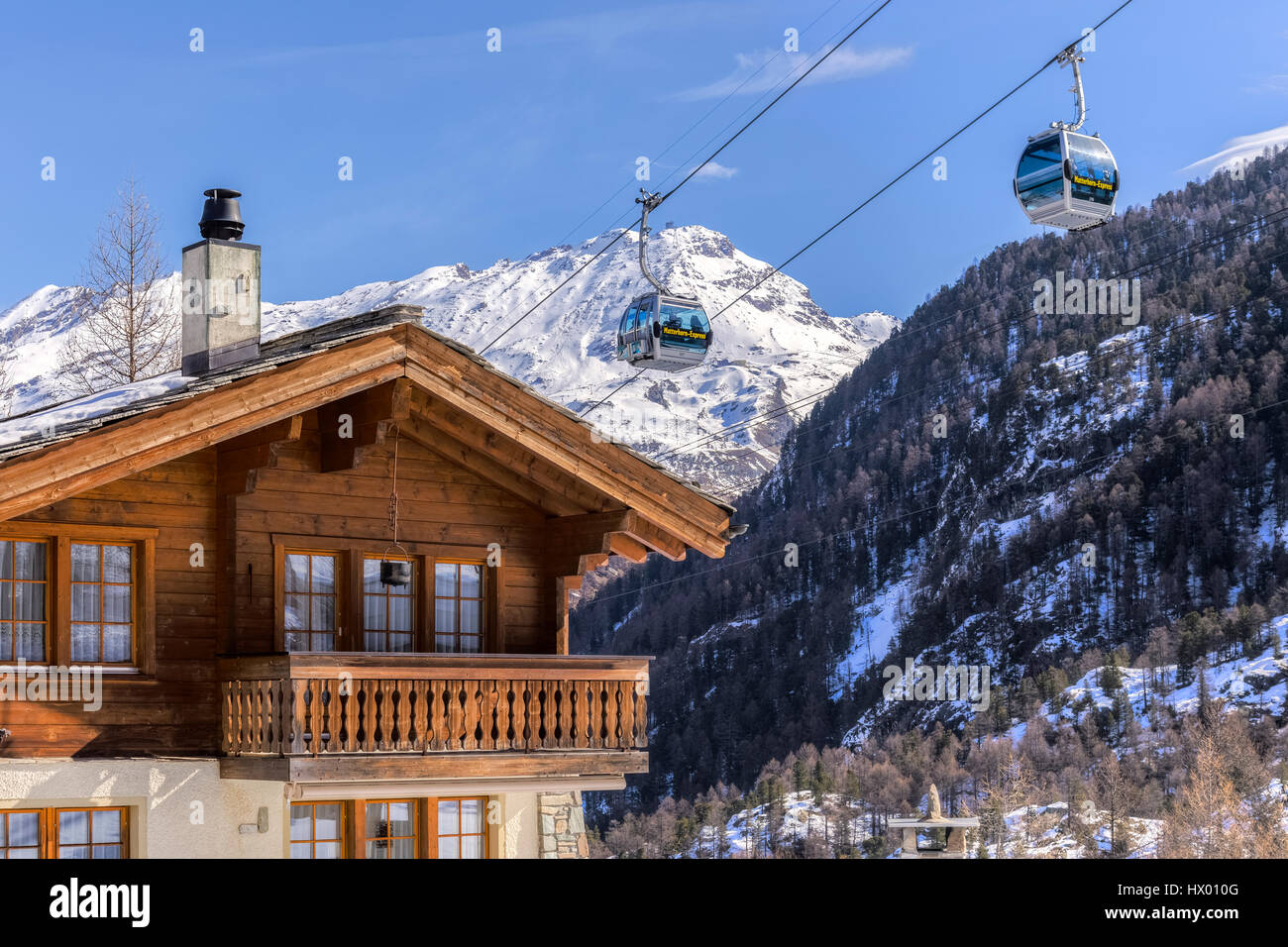 Furi, Zermatt, Wallis, Schweiz, Europa Stockfoto