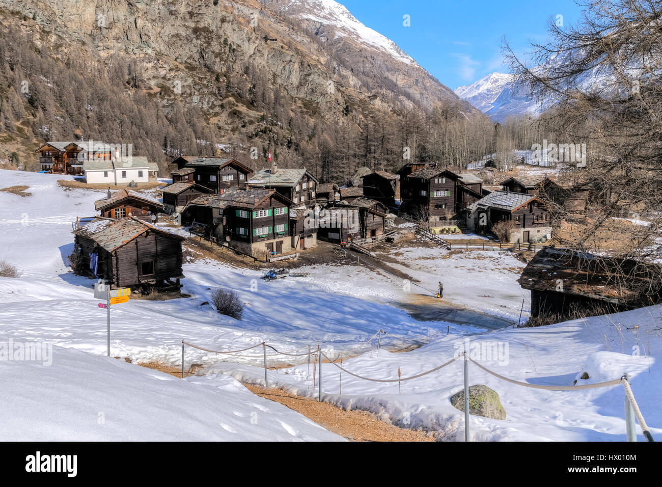 Zum See, Zermatt, Wallis, Schweiz, Europa Stockfoto