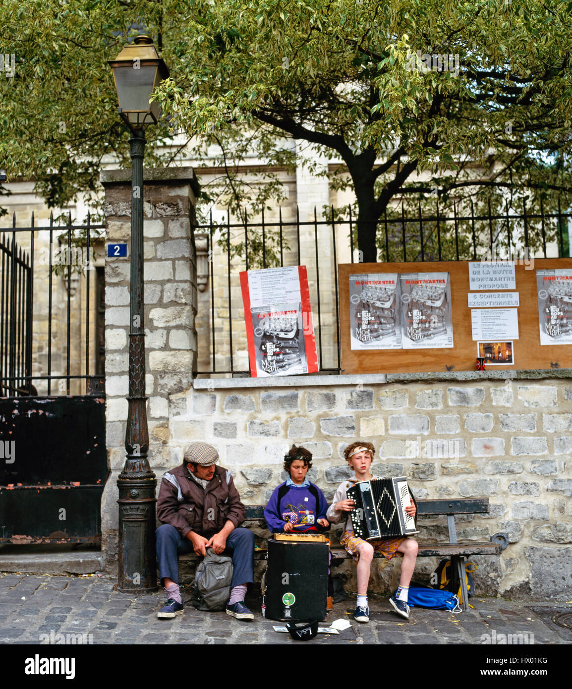 Straßenmusikanten Paris Frankreich Europa Stockfoto