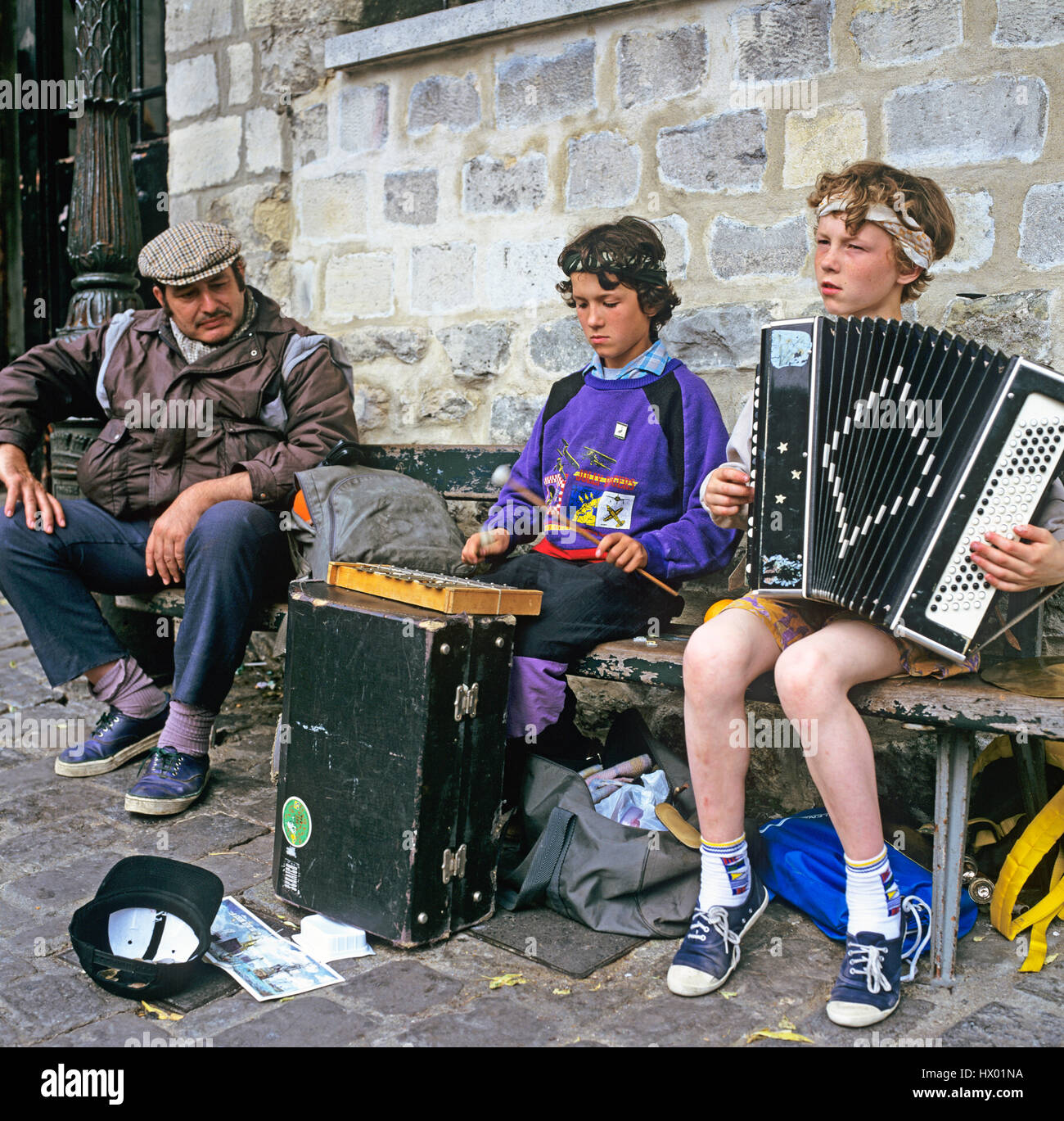 Straßenmusikanten Paris Frankreich Europa Stockfoto