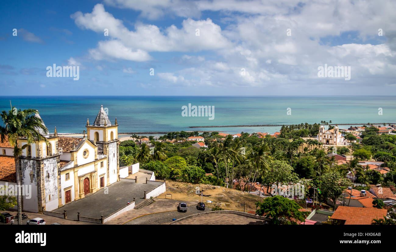 Hohe Meinung von Olinda und Se Kathedrale - Pernambuco, Brasilien Stockfoto