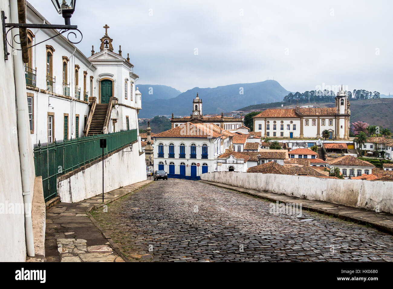 Straße in Stadt Ouro Preto - Minas Gerais, Brasilien Stockfoto