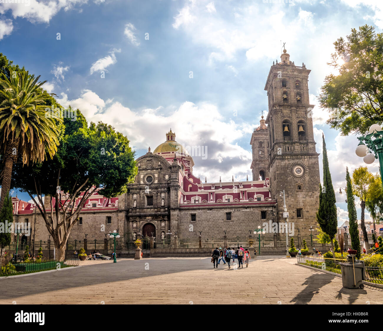 Puebla Kathedrale - Puebla, Mexiko Stockfoto