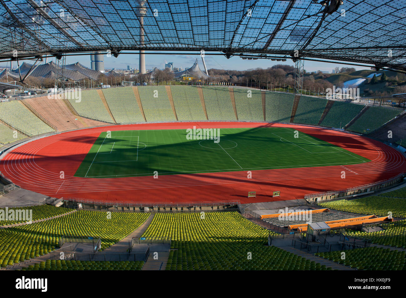 Das Olympiastadion von München, gebaut für die Olympischen Spiele von München 1972 Stockfoto