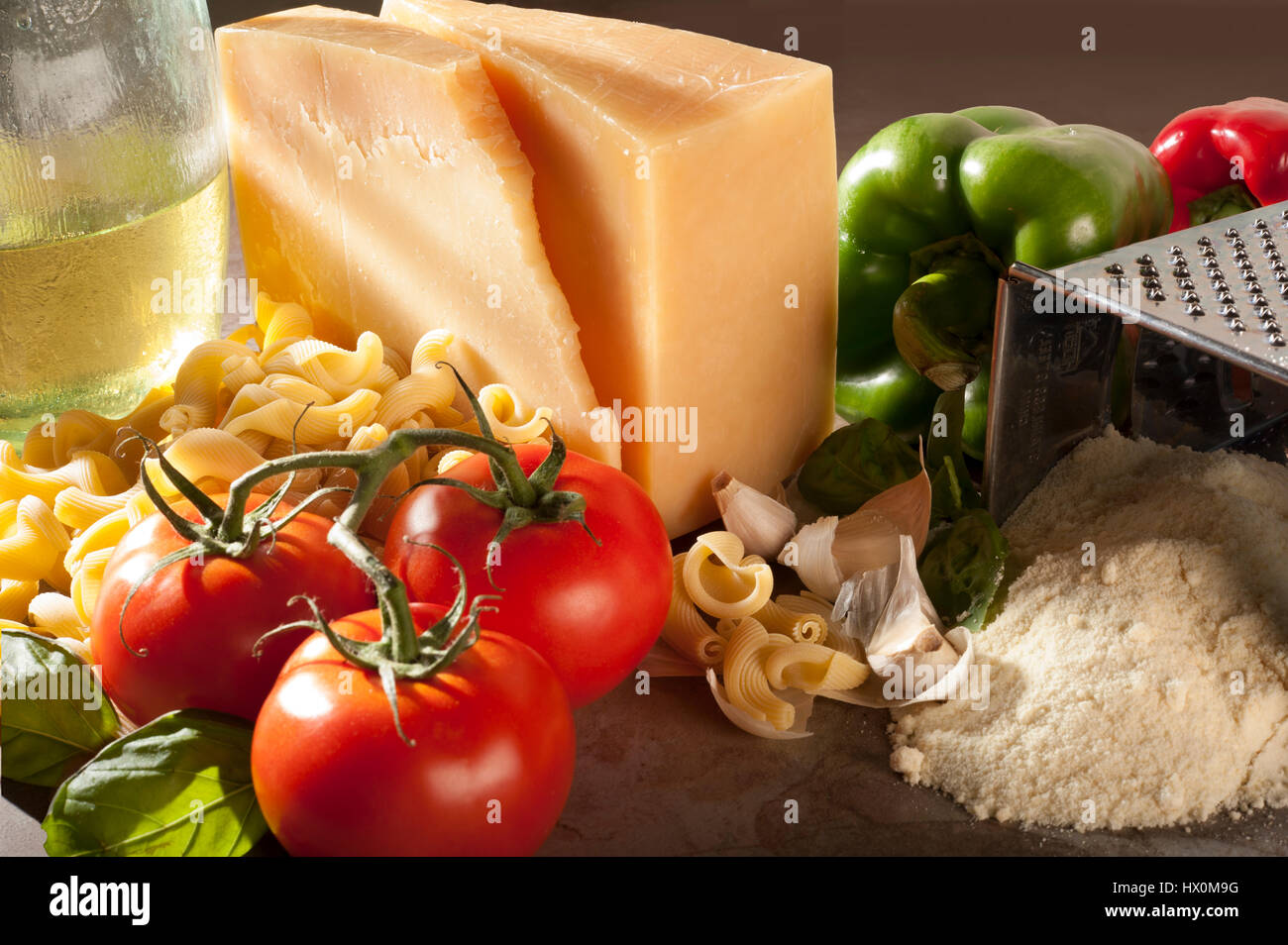 Sonnigen geriebener Parmesan Stockfoto