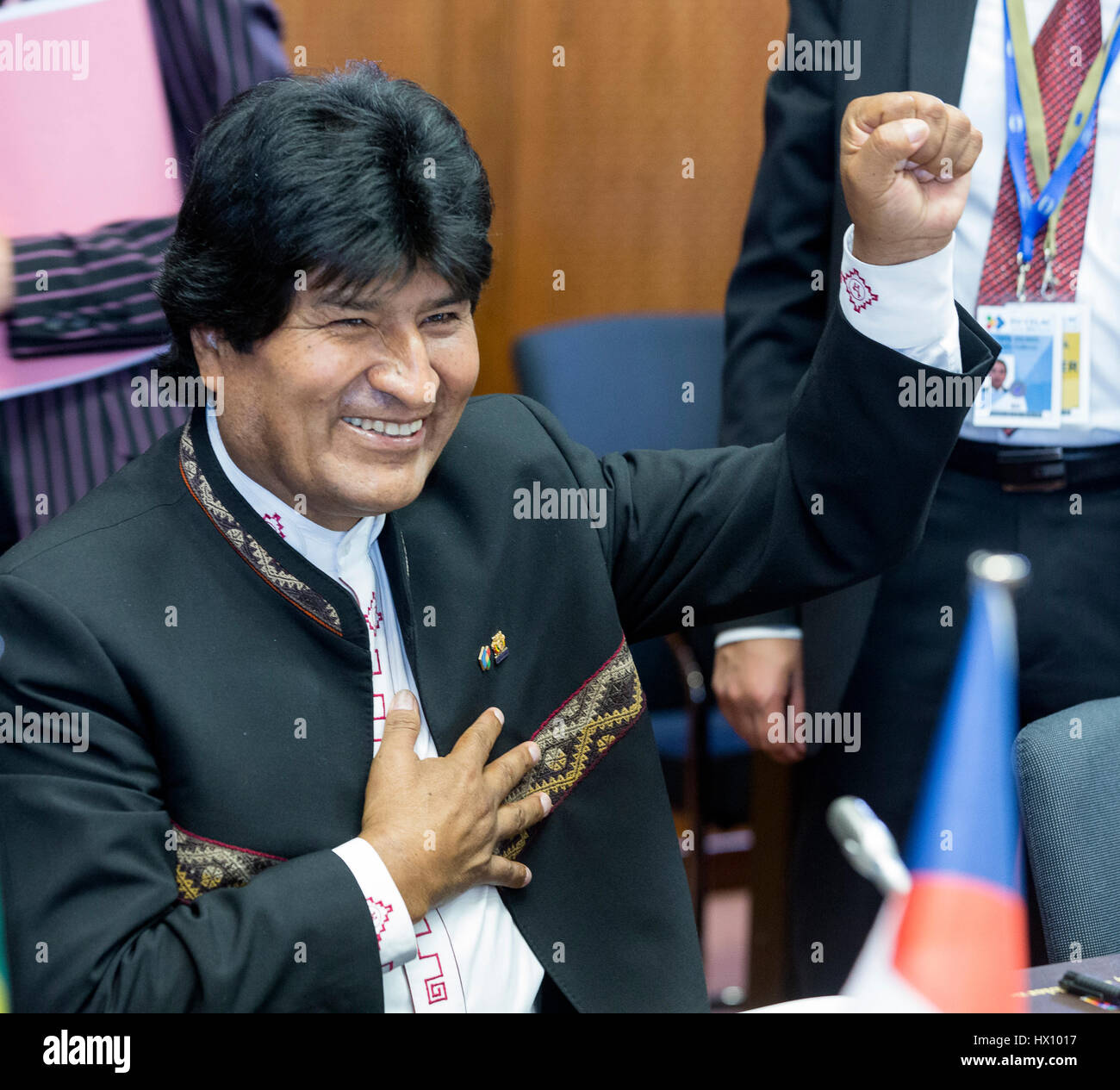 Belgien, Brüssel: Juan Evo Morales, Präsident Boliviens (2015/06/10) Stockfoto