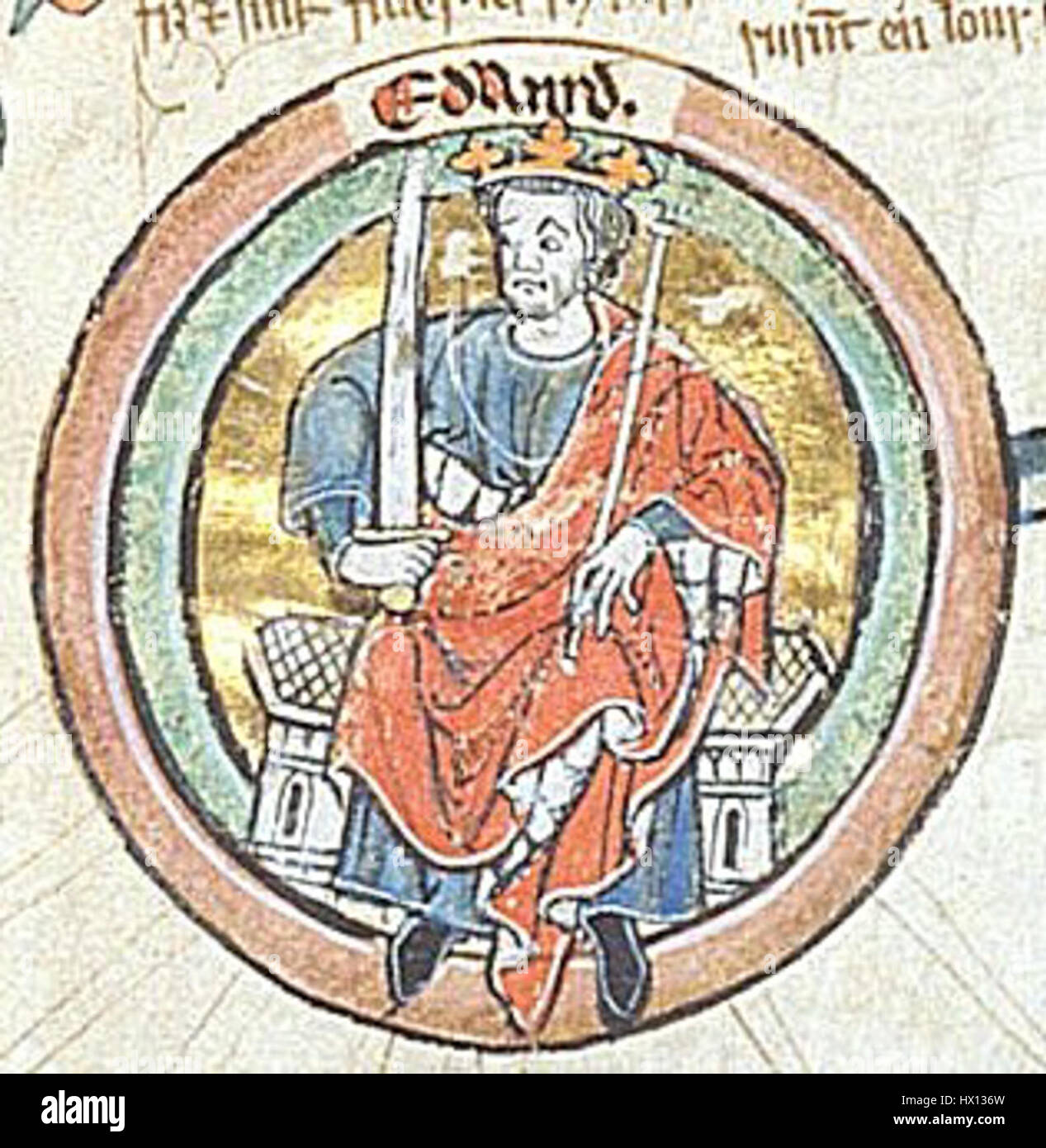 Eduard I., auch bekannt als Edward Longshanks, war ein bedeutender englischer Monarch, der von 1272 bis 1307 regierte. Seine Herrschaft war geprägt von militärischen Feldzügen in Wales und Schottland und seinen Bemühungen, die königliche Autorität zu stärken. Stockfoto