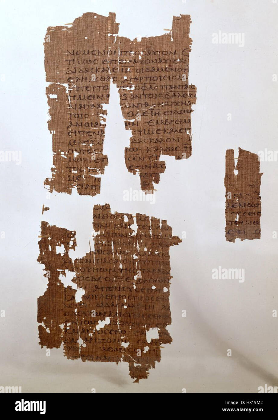 Egerton Evangelium Egerton Papyrus 2 Fragmente 1 3 recto Stockfoto