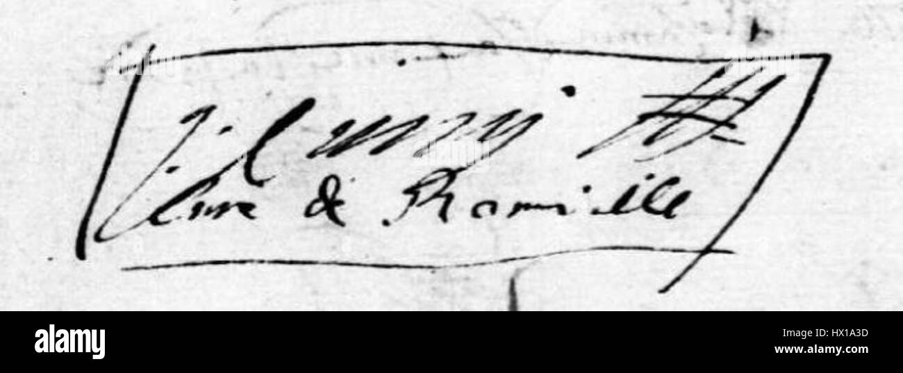 Die Cuny-Signatur repräsentiert das einzigartige Zeichen oder den Stil eines bestimmten Künstlers namens Cuny. Diese Signatur dient der Authentifizierung von Werken des Künstlers und der Erhaltung seiner künstlerischen Identität. Stockfoto