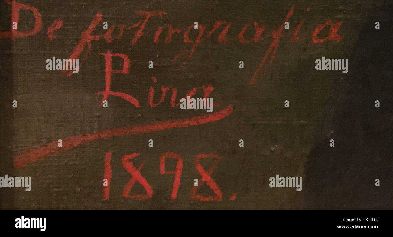 „Firma de Pedro Lira“ bezieht sich auf die Signatur oder das persönliche Zeichen von Pedro Lira, einem bekannten chilenischen Künstler, der für seine Landschaften und Porträts bekannt ist. Liras Werk ist ein wichtiger Teil der chilenischen Kunstgeschichte und zeigt sowohl Realismus als auch romantische Einflüsse. Seine Unterschrift wurde zum Synonym für seine Beiträge zur bildenden Kunst im 19. Jahrhundert. Stockfoto