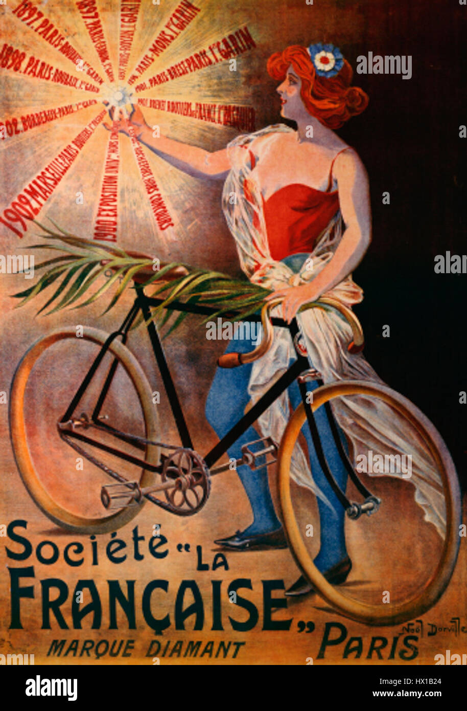 Ein Vintage-Werbeplakat von Dorville, bekannt für sein künstlerisches Design und seinen grafischen Stil, das normalerweise für Werbezwecke verwendet wird. Stockfoto