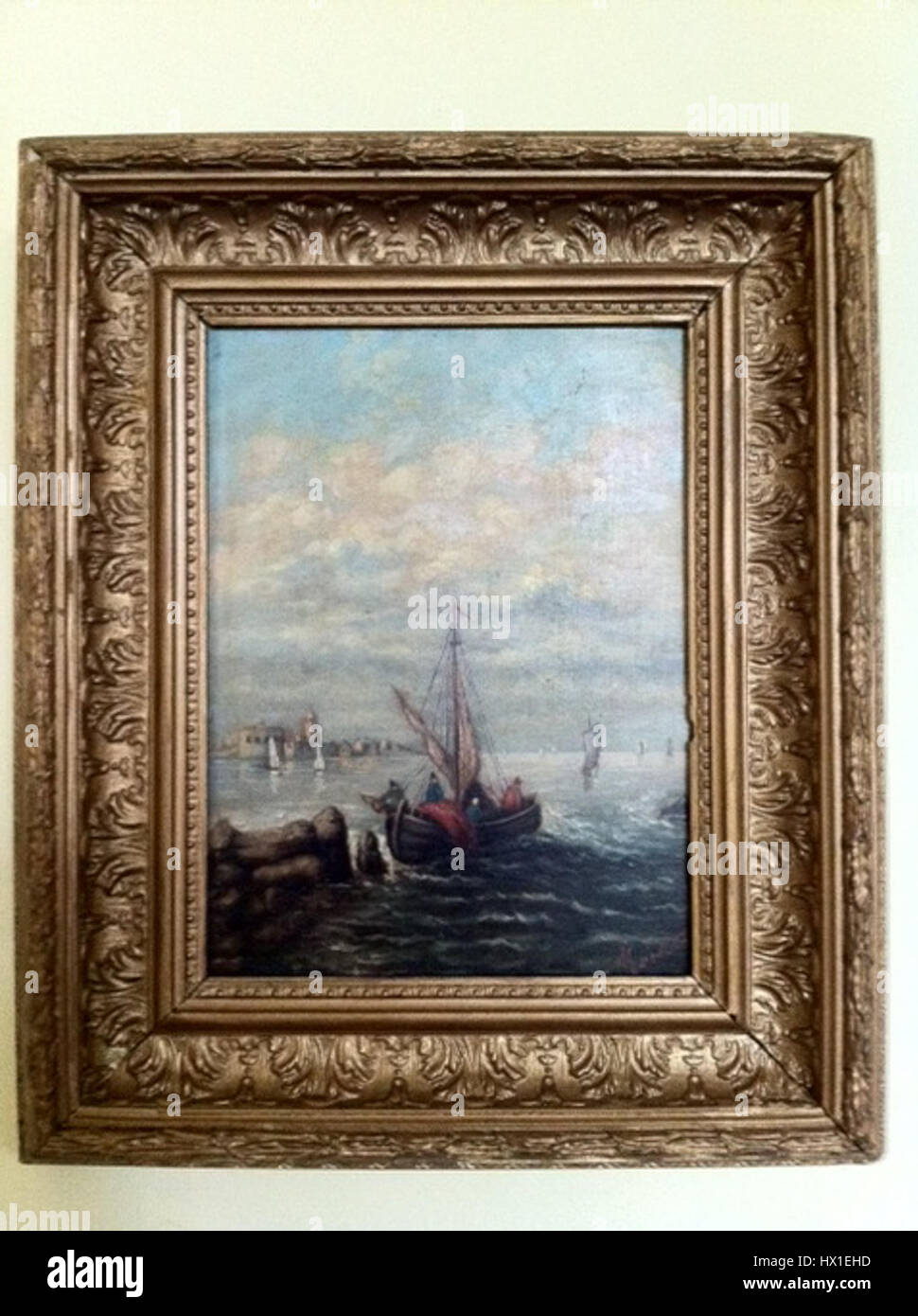 „Cuadro Venecia“ bedeutet „Venedig Malerei“ auf Englisch und bezieht sich auf Kunstwerke, die die Stadt Venedig, Italien, berühmt für ihre Kanäle, Architektur und historische Bedeutung, darstellen. Stockfoto