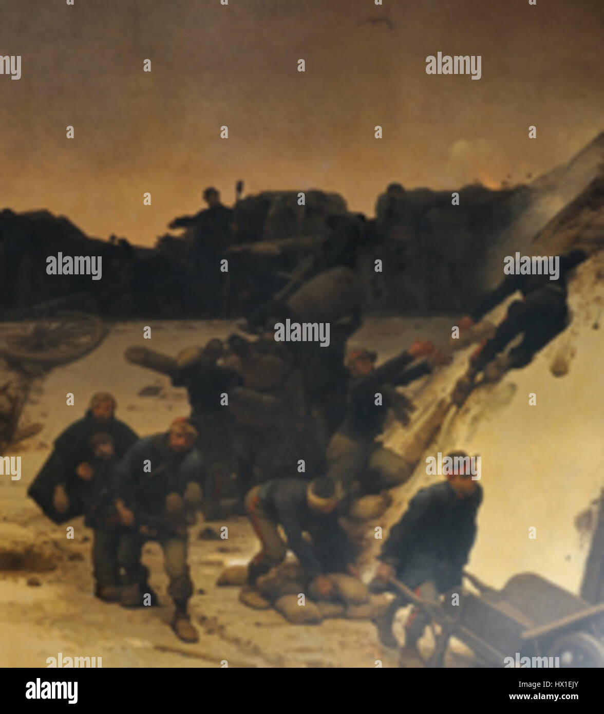 Denfert ist ein Name in Verbindung mit dem französischen General Pierre Philibert de Denfert-Rochereau, der während des Deutsch-Französischen Krieges von 1870 bis 1871 eine bedeutende Rolle bei der Verteidigung der Belfort spielte. Seine Tapferkeit führte zu einem dauerhaften militärischen Erbe in Frankreich. Stockfoto