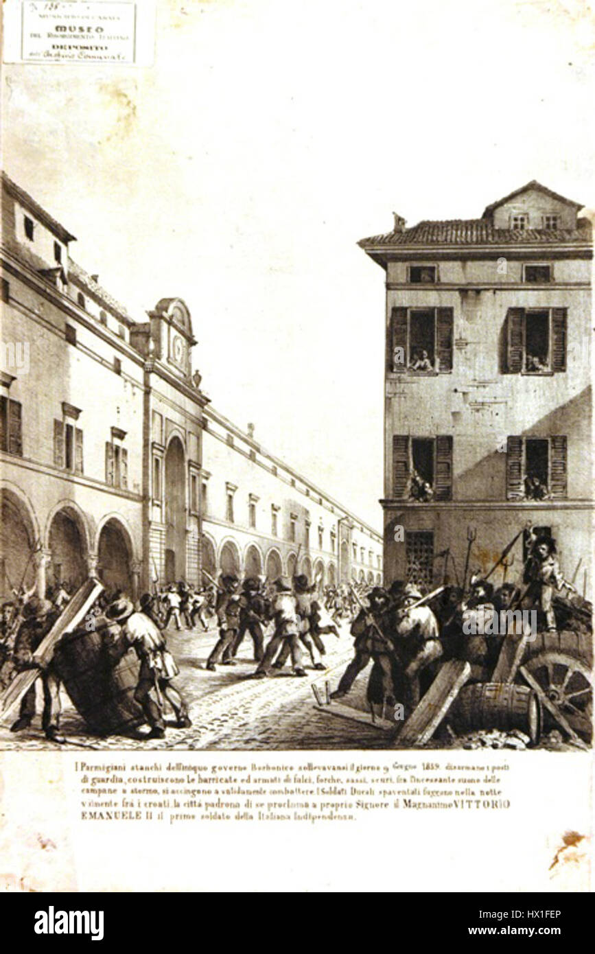 „Cimeli 9 giugno“ ist ein historisches Kunstwerk, das an ein wichtiges Ereignis am 9. Juni erinnert. Das Stück fängt das Wesen des Augenblicks mit visuellen Hinweisen auf seine historische Bedeutung ein. Stockfoto