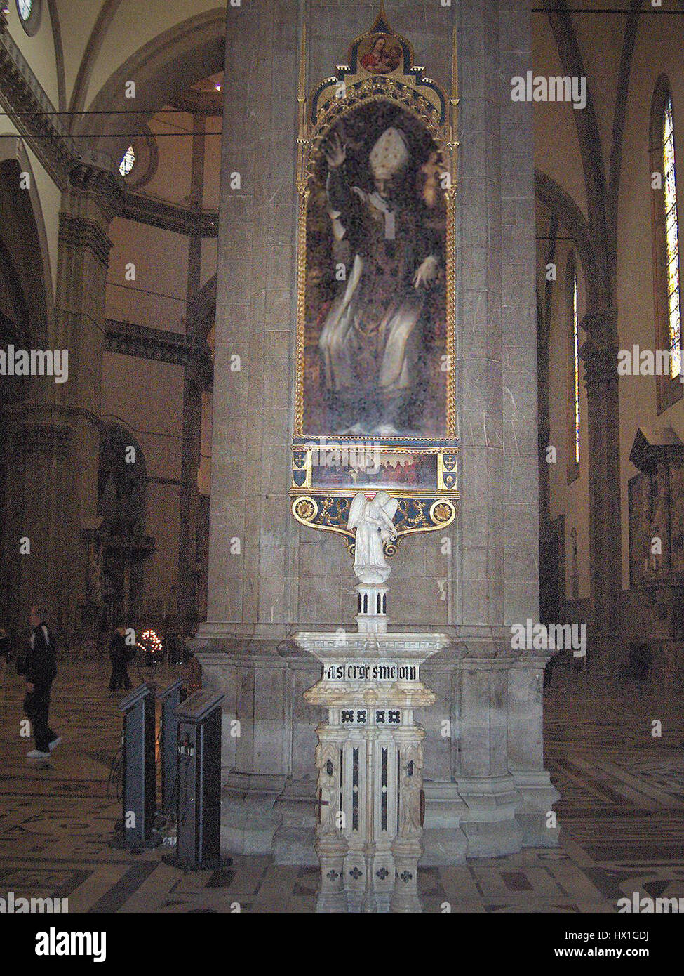 Dieses Gemälde zeigt den berühmten Dom von Florenz und zeigt die Pracht und architektonische Schönheit der Kathedrale, ein Meisterwerk der Renaissance-Architektur. Stockfoto