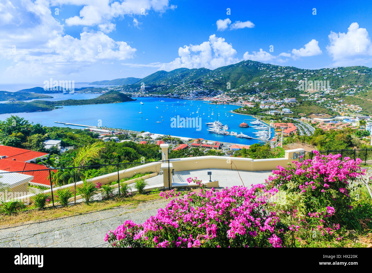Karibik, St Thomas U.S. Virgin Islands. Panorama-Blick. Stockfoto