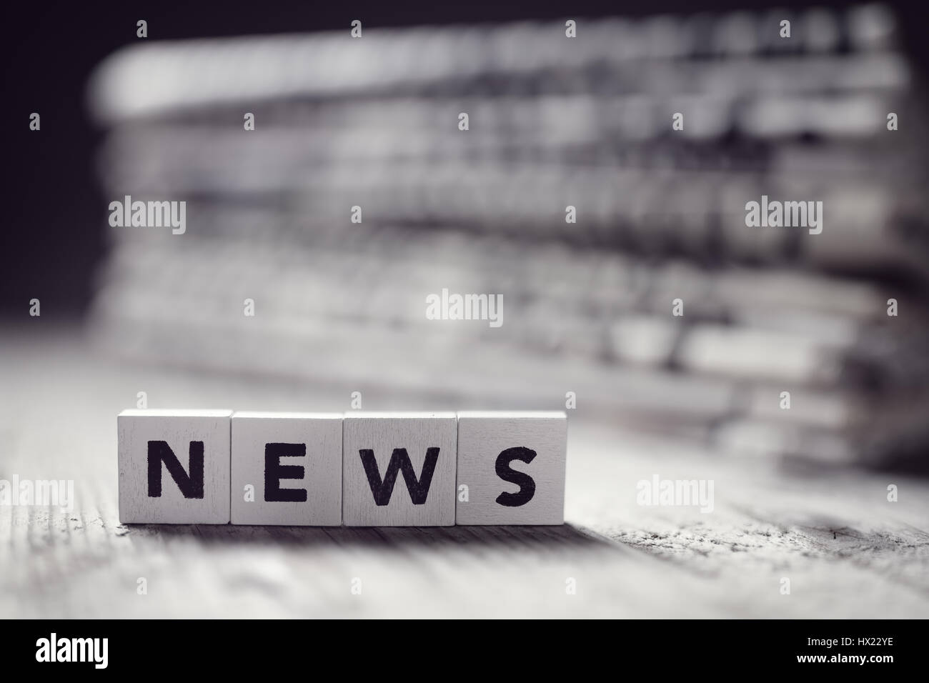 News und Zeitung Schlagzeilen Konzept für Medien, Journalismus, Presse oder newsletter Stockfoto