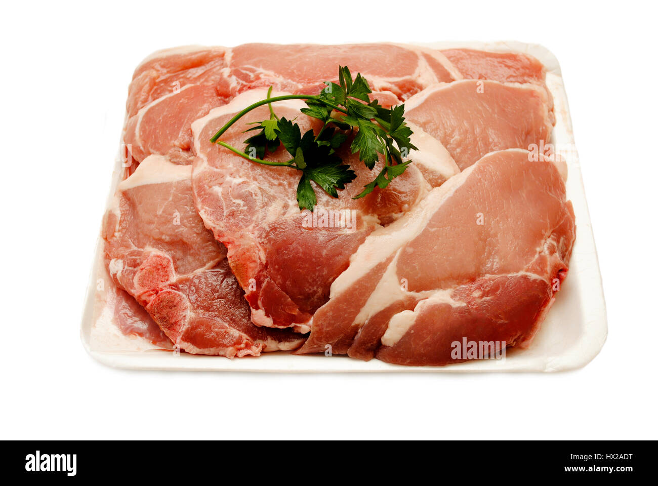 Frische Schweinekoteletts Stockfoto