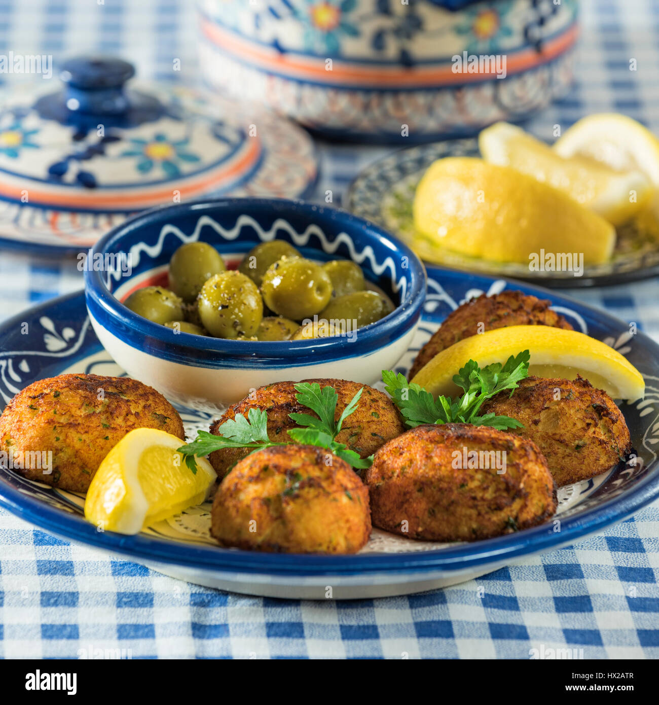 Pastéis de Bacalhau. Stockfisch Krapfen. Portugal-Essen Stockfoto